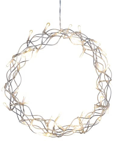 Weihnachtskranz LED Kranz Timer Batterie Lichterkranz warmweiß Leuchtkranz 30 cm