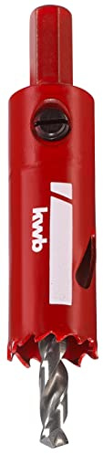 kwb Scie cloche bi-métal HSS Ø 20 mm à denture progressive Vario, haute précision, queue six pans, profondeur de coupe 38 mm et foret de centrage