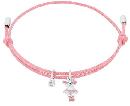 Prinzessin Lillifee Armband 925 Sterling Silber Mädchen Kinder Armschmuck, mit Zirkonia synth., 21 cm, Silber, Maus, Kommt in Schmuck Geschenk Box, 2035974