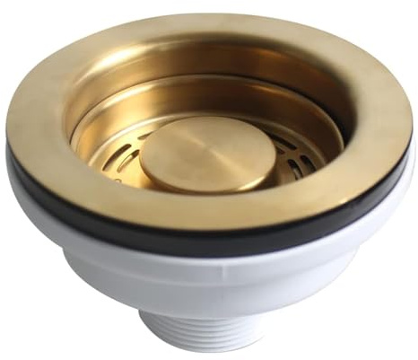 Talea 114 mm Küchenspülensieb, gebürstetes Gold, Abflusssystem, U-Korbsieb (Gold)