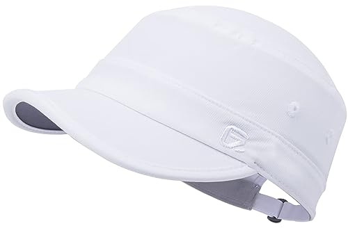 GADIEMKENSD Stretch Army Cap Sport Military Style Sun Hat for Men Women Tripper Cap Summer Cooling Travel Hiking Tactical Cadet Hat Dad Hats Breathable Flat Top Short Bill Corps Hat White