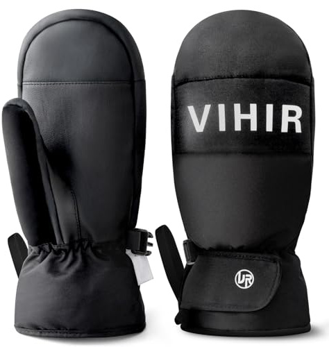Vihir Guanti da Sci Impermeabili, Guanti Invernali per Uomo Donna Touchscreen 3M Thinsulate, Guanti da Snowboard Caldi Antiscivolo per Sci, Snowboard, Ciclismo, Arrampicata