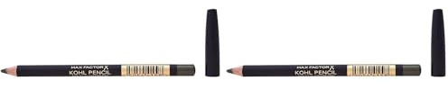 Max Factor Kohl Kajal Olive 70 – Grüner Kajal perfekt für Smokey Eyes – Lidstrich auftragen leicht gemacht – 1 x 4 ml (Packung mit 2)