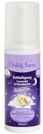 Childs Farm SlumberTime Schlafspray Lavendel und Mondmilch 100 ml | Schlafförderndes Duftspray für die Bettwäsche |Entspannend und beruhigend für Kinder ab 6 Monaten und älter.