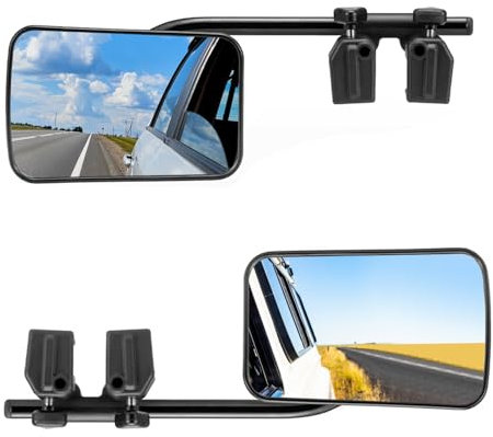 Inscrip Wohnwagenspiegel, Anhänger Spiegel, Verstellbarer Zusatzspiegel Außenspiegel, zusatzspiegel Auto Außen, Universal für Caravan Anhänger Wohnmobile LKW, 2 Stück Schwarz, (Links & Rechts)