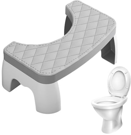 Besreey Toilet Squatting Stool 42x25x17cm - Adult Bathroom Toilet Step Stool, Anti-Slip