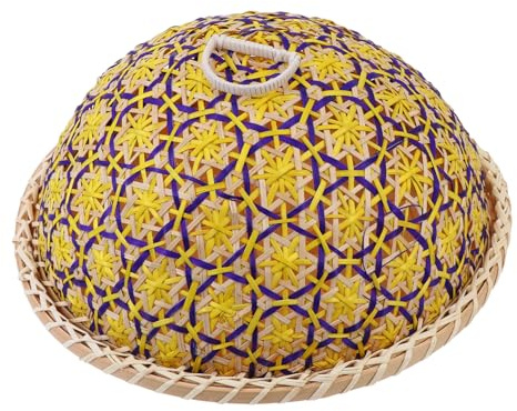 TOPBATHY Wicker Hanging Basket Food Cover, Bamboo Woven Basket for Foods and Steamed Bun, Home Use, Delicate Rustic Storage Tray with Rational Capacity Design