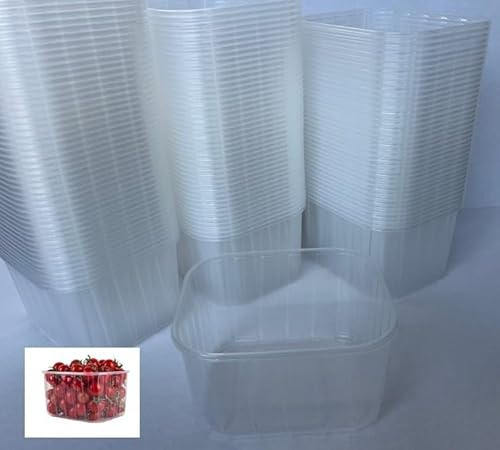 DPdantepellacani Vaschette in Plastica PP 170x135x95 mm Cestino con fori alla base per Orto Frutta Ortaggi Verdure Contenitore da 1kg (400)