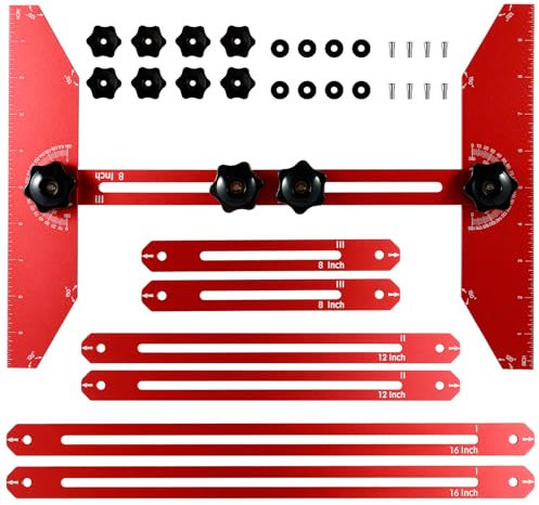 Dandelionsky Stair Measuring Ruler Set Aluminum Alloy Stair Tread Template Tool 11-60 Inch Precise Stair Tread Gauge Portable Stair Tread and Shelf Template Jig Layout Tool for Woodworking