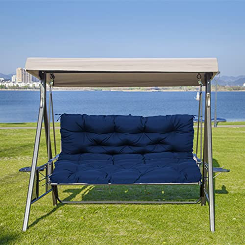 Hollywoodschaukel mit waschbarem Baldachin für 2- und 3-Sitzer-Schaukelstuhl mit Rückenlehne, ideal für Innenhof, Gärten, 120 x 100 x 10 cm, Blau