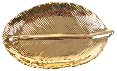 LIFKOME Plateau Décoratif Forme De Dorée Coupelle Élégante Pour Bijoux Présentoir Chic Pour Rangement Accessoires Et Décoration De Table
