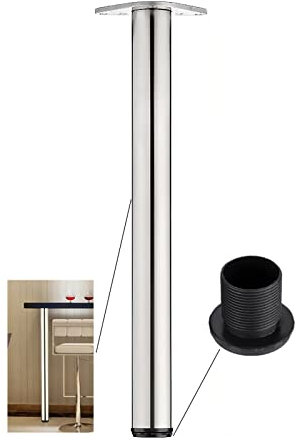 Pied de table rond réglable en acier inoxydable pour plan de travail - Hauteur : 120 cm