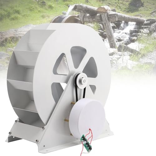 VNATWGOO Generador De Turbina De Agua De 50 W/100 W, Microgenerador HidroeléCtrico, Generador HidroeléCtrico De Rueda De Agua De Baja Velocidad, para Estanques, Arroyos, RíOs, Canales,50W
