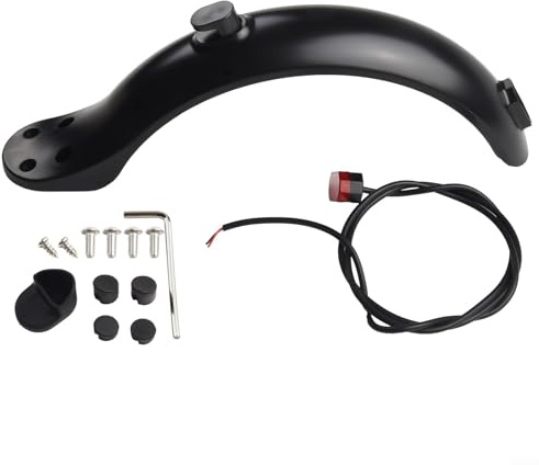 Yhenlovtt Elektroroller für Kotflügel, Heckschutzblech-Set, kompatibel mit 21,6 cm (8,5 Zoll) Scooter, ABS, hintere Ersatzteile mit Rücklicht, Vierloch-Installationsdesign