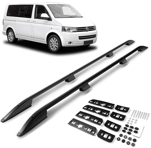 CHROMEMASTER | Dachreling Dachträger Kompatibel mit VW Multivan T5 L1 | SWB KURZ 2003-2015; Zur Befestigung der Dachgepäckträger, Dachkörben, Dachboxen oder Dachfahrradträger | Konstruktion aus Alu