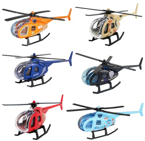 NimblusToy Elicottero Giocattolo, 6pcs Aereo Giocattolo, Aereo Giocattolos Bambini, Mini Elicottero, Modello di Elicottero in Lega, Mini Avion Giocattolos per Bambini Regalo