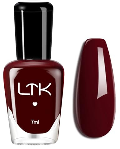 Wine Red Nail Polish, Quick Dry Burgundy Nail Polish, High Gloss Dark Red Nail Varnish, Long Lasting Chip Resistant Nail Paint Gel for for Women Girls DIY Manicure at Home - No Baking Required
