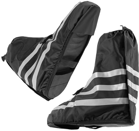 Wasserdichte Überschuhe Fahrrad,Schwarz Fahrrad Schuhüberzieher Wasserdicht für Herren Damen,Regenschutz Schuhe überzieher,Regenanzug Gamaschen für Fahrradfahrer mit Reflektoren Schuh Überschu (36-39)
