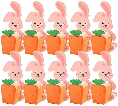 Scatole regalo pasquali, 30 pezzi, piccole scatole con coniglietto pasquale e carota, sacchetti regalo colorati per Pasqua, da riempire, per piccoli regali, caramelle, mini uova di Pasqua