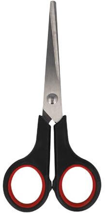 JES Collection Bastelschere 14 cm, Edelstahl, Schwarz und Rot, Beidhändig, Gerade Klinge, 708568
