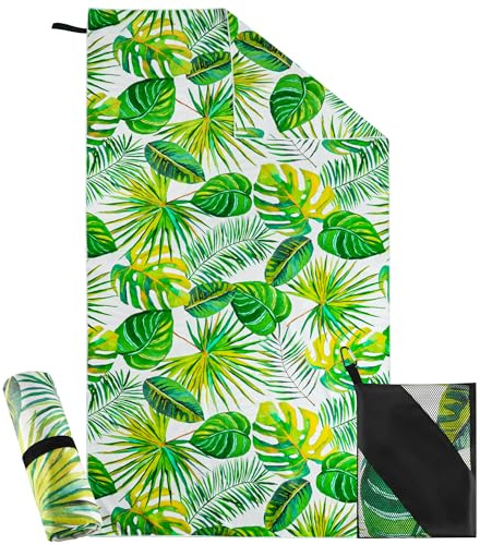 Hexify Telo Mare xxl 200x100 cm, Asciugamano Grande In Microfibra Ad Asciugatura Rapida, Telo Bagno Senza Sabbia, Coperta Da Spiaggia Donna (Verde)