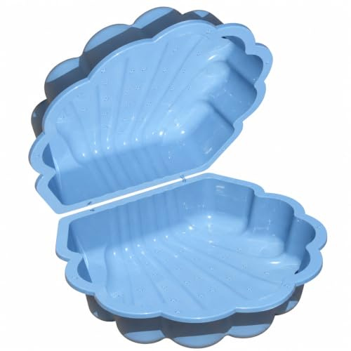 Sable & Water Shell 2-TLG. Bac à sable et pataugeoire pour enfants - Bleu pastel avec motif étoile - Ensemble de jouets d'extérieur robuste pour jardin et balcon - 86 x 77 x 18 cm