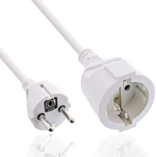 InLine 16405 W strömförlängning skyddskontakt/uttag, vit, 5 m