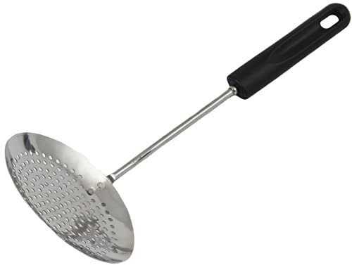Chef Craft Espumadera básica resistente de acero inoxidable, 12.5 pulgadas, color negro