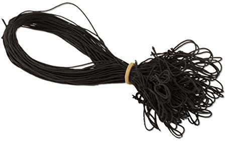 500 Stück Schmuck-Gummiband SCHWARZ für Einladungskarten mit Einlegeblatt - für Klappkarten A6 B6 DIN Lang Quadratisch A5 mit schöner Schlaufe