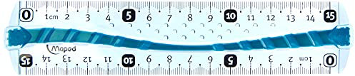 Maped - stossfestes Lineal FLEX 15 cm mit beidseitigem Skalenaufdruck - blau