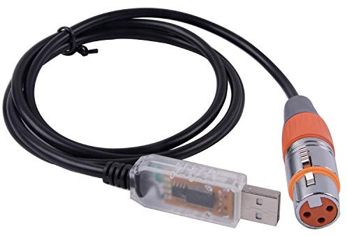 Cavo adattatore / convertitore da USB FTDI a seriale a 3 pin DMX RS485 XLR, per apparato di illuminazione da palcoscenico 16ft Guscio trasparente USB