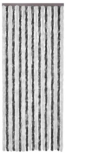 yorten Flauschvorhang Türvorhang Insektenschutz 90 x 220 cm (B x H) Grau und Weiß