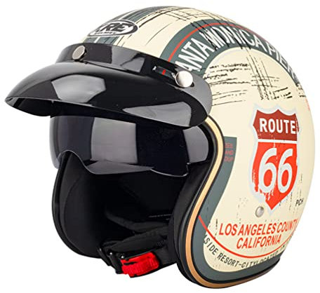 Jet helme mit innerer Sonnenblende Retro Motorradhelm Chopper Scooter 3/4 Jet helme Casco Moto DOT