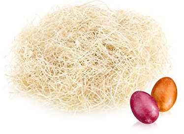 com-four® 80g Ostergras Natur - für Osternester, Osterkörbe und Geschenkverpackungen - perfekt als Osterdekoration und Verpackungsmaterial (Set3 - Ostergras Natur - 2X)