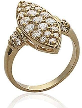 Bijouxia Bague MARQUISE ZIRCONIUM Plaqué or 18 CARATS Tailles 48 à 64