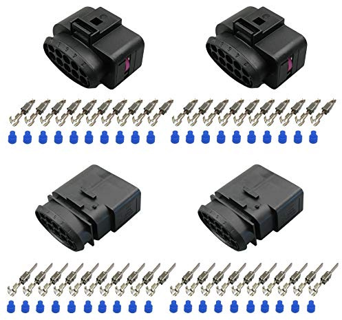 2X Stecker Set passt zu OEM 1J0973735 + 1J0973835 Reparaturset 10-pol. 0,50²-1,00²