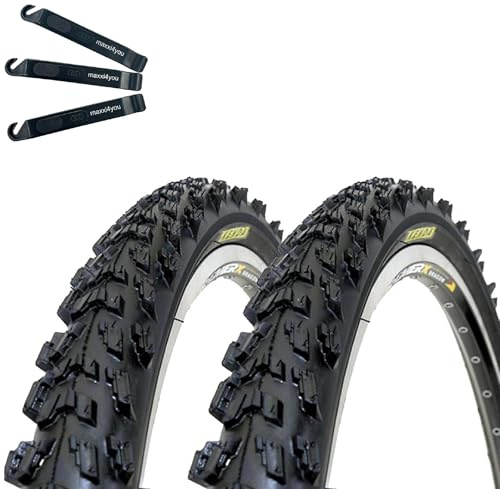 2 x Kenda K-829 Psycho 24 MTB Fahrradreifen Schwarz 50-507 (24 x 1.95) inkl. maxxi4you Reifenheber