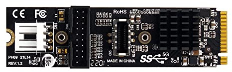 NFHK 5Gbps Type-E USB 3.1 Front Panel Socket & USB 2.0 to NVME NGFF M-Key Express Card VL805 Adapter for Motherboard