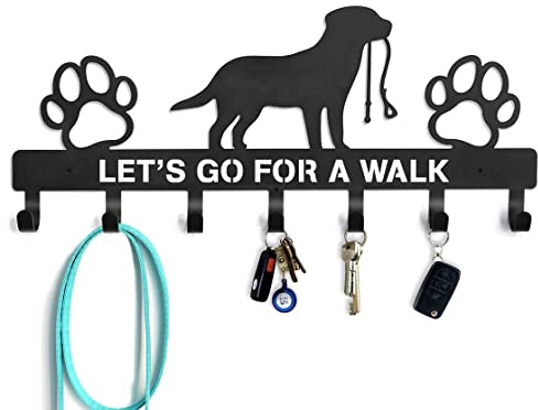 Hundeleinen-Halter für die Wand – Leinen-Halter Wandhalterung lässt Sie für einen Spaziergang gehen, große Größe – Schlüsselhalter für Wanddekoration – Schlüsselbrett Geschenk für Hundeliebhaber –