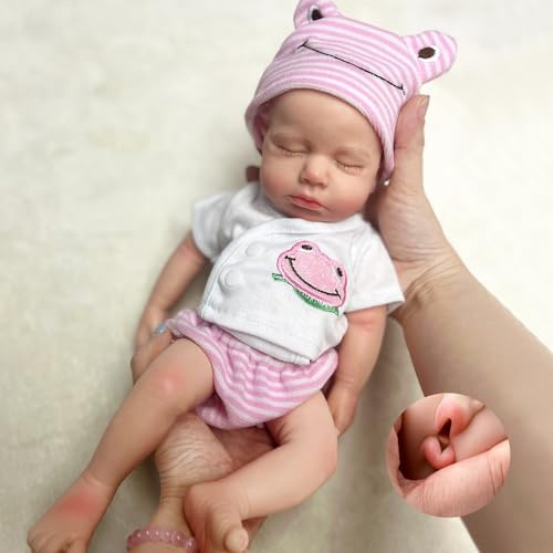 OtardDolls Bambola Rinata Loulou Ragazza Completa In Silicone Solido 33cm Bambole Rinate Fatte A Mano Dipinte Bambole Rinate Realistiche