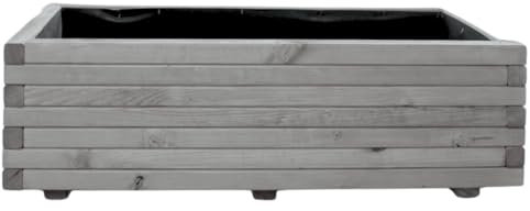 Mega Holz Pflanzkübel Kiefer Blumentopf, Blumenkübel 120 x 40 cm Farbton Grau, Wetterfest,Innen- und Außenbereich, Witterungsbeständig perfekt für Garten, Balkon und Terrasse