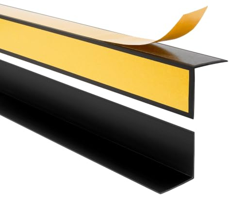 Quest Winkelleiste Hart-PVC 30x30 mm selbstklebend - Schwarz, 200 cm | Formstabile Eckleiste, schützt Innenkanten vor Stößen & Abnutzung, als Fußleiste oder Wandleiste, Montage ohne Bohren