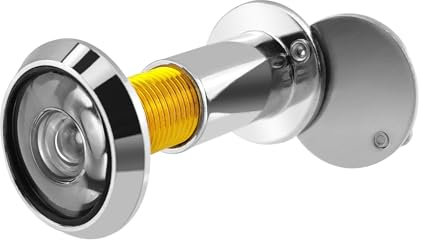 Desenda Door Viewer with Privacy Cover Peephole Viewer, 14mm Diameter 35-50mm Length Security Spy Hole, Door Peephole for Home Office Hotel (Silver)