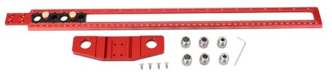 Bohr-Positionierungslineal, T-Quadrat-Lineal aus Aluminiumlegierung, Holzbearbeitung, 50 Cm Metrische Zoll-Skala, mit Austauschbaren Bohrhülsen, für Gleichbleibende Genauigkeit