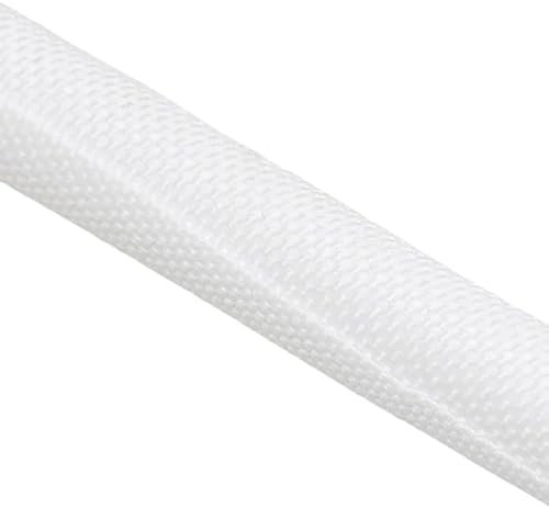 Crepundia Wire Loom Tubing Cable Sleeve, Cable Sleeve Self Closing PET Braided Expandable Auto Line Management Overlaps Flexible Loom Split Pipe Tube Wire Wrap Protect(White,3.0MM_1 METER)