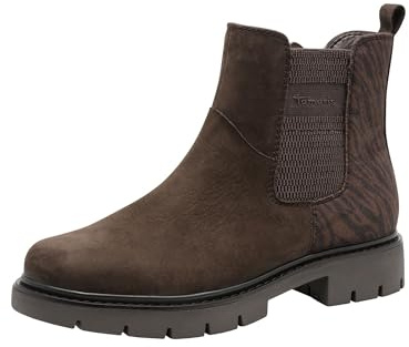 TAMARIS Comfort Chelsea damstövlar, Mocca Comb, 39 EU, Mocka-kam, 39 EU