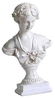 BATHVEVE Weiße Frauenbüste Skulptur Aus Resin Europäischer Stil Elegante Frauenstatue Als Miniatur-deko Für Wohn- Und Arbeitszimmer Kunstvolles Harz-Ornament Für Stilvolle Raumgestaltung