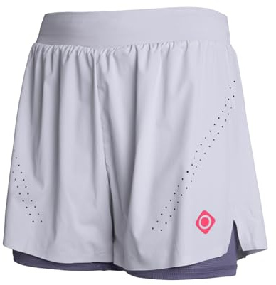 Izas Pantalón Corto Deportivo con Malla Interior para Mujer. Tejido Funcional Transpirable y Ligero. Perneras Anchas y Cinturilla Elástica Ajustable. Ideal para Deporte y Running