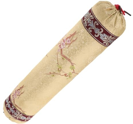 VALICLUD Funda De Almohada Redonda Pequeña Cojín Bordado Chino Soporte Cuello para Decoración De Salón o Habitación Cojín De Cáscara De Sarraceno Oriental