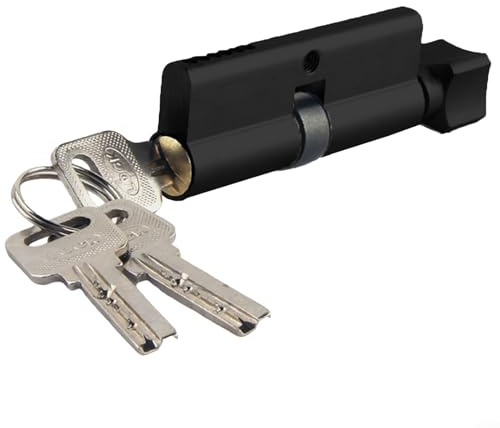 Cilindro di serratura da 70 mm per porte in legno da interni con sicurezza a 6 pin, materiale in lega di zinco, viene fornito con 3 chiavi e vite di fissaggio, supporta sia la chiave laterale che il